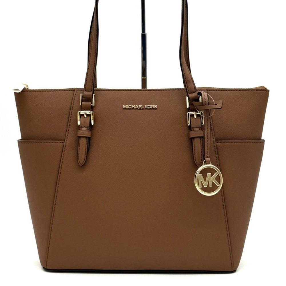 Michael Kors Large Charlotte TZ Tote Bag Luggage - Picture 2 of 11